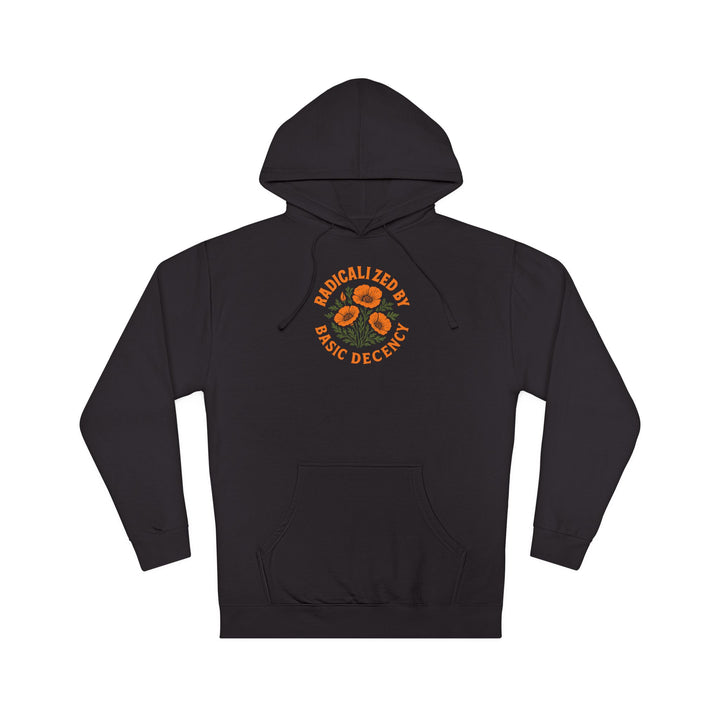 Radicalized by Basic Decency Orange Poppy Graphic – Unisex Pullover Hoodie Color: Bone