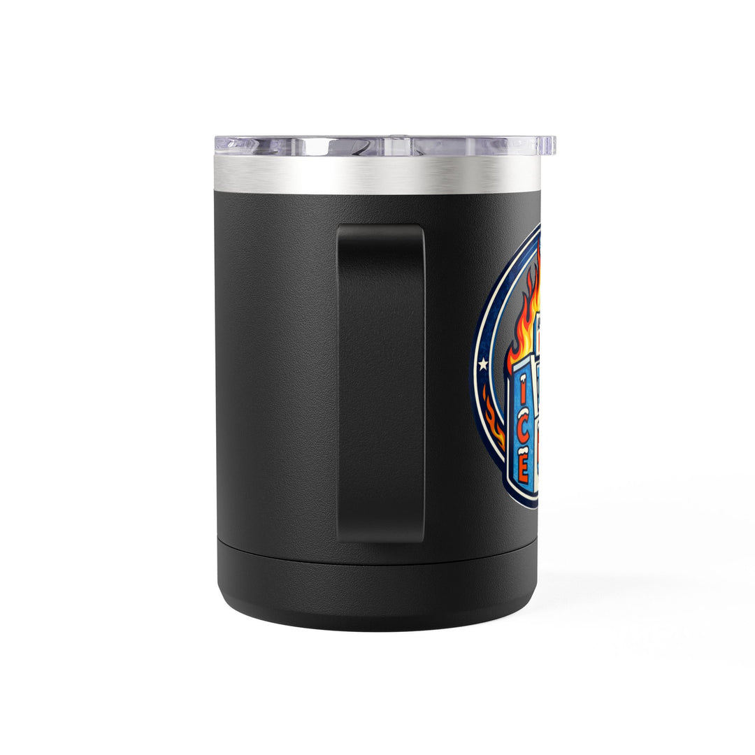 ABOLISH ICE On Fire - 15oz Stainless Steel Travel Mug