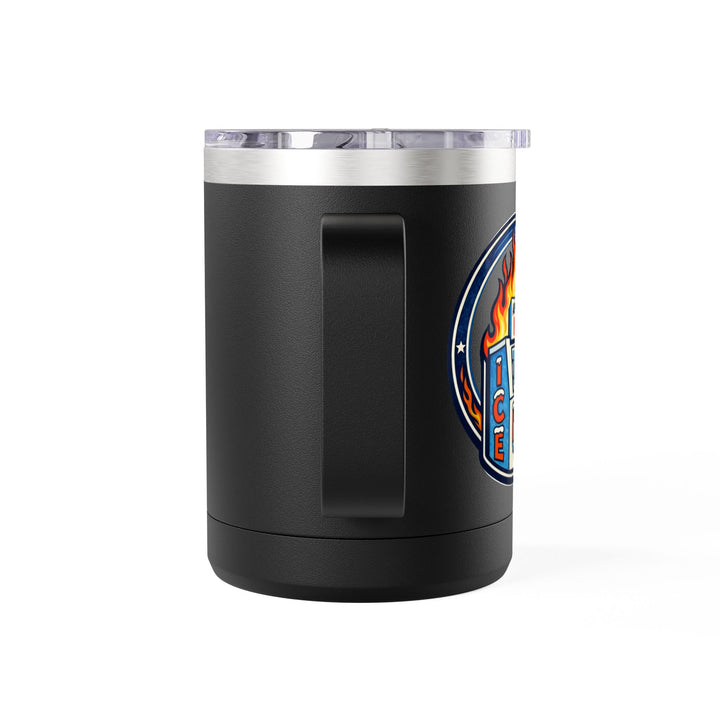 ABOLISH ICE On Fire - 15oz Stainless Steel Travel Mug