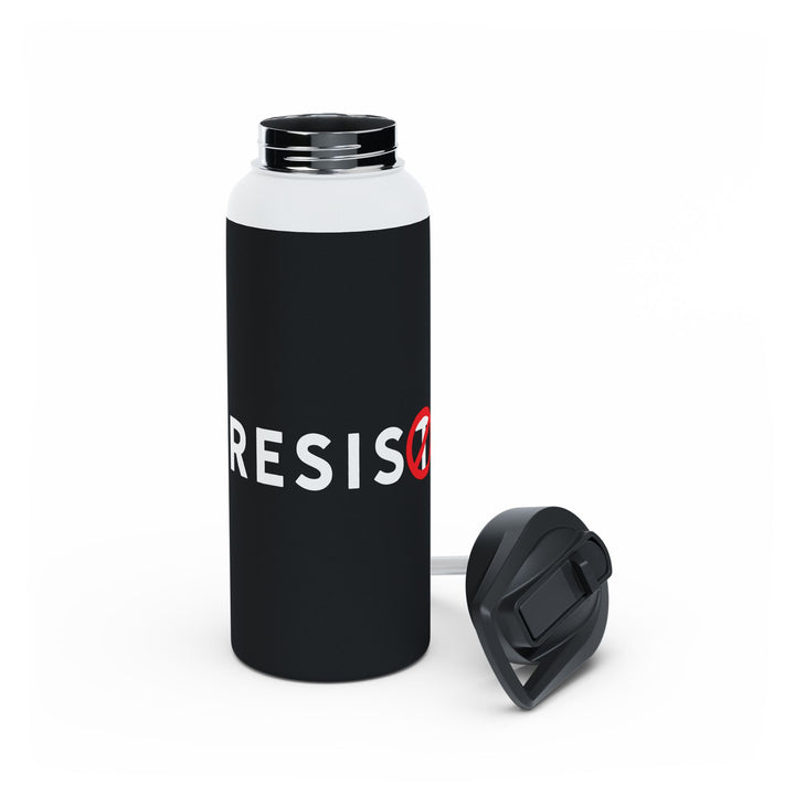 RESIST with Circle Slash T - Stainless Steel Water Bottle - Standard Lid