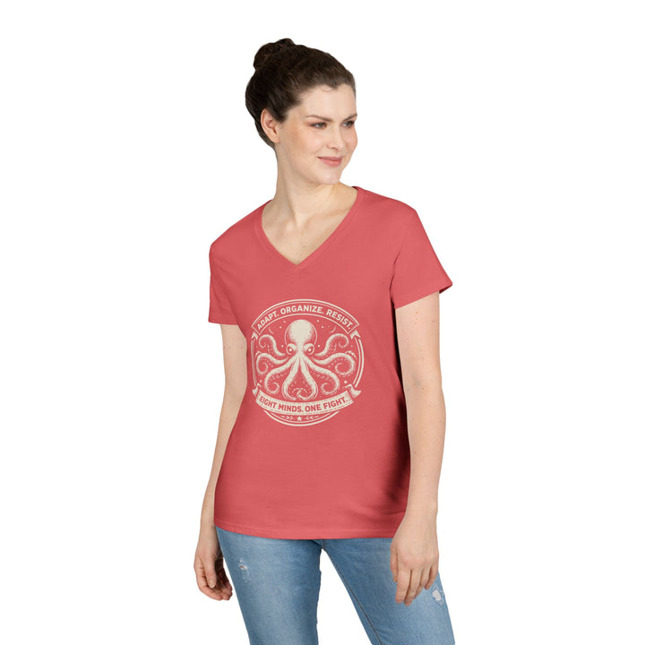 Adapt. Organize. Resist. Octopus – Women’s V-Neck T-Shirt