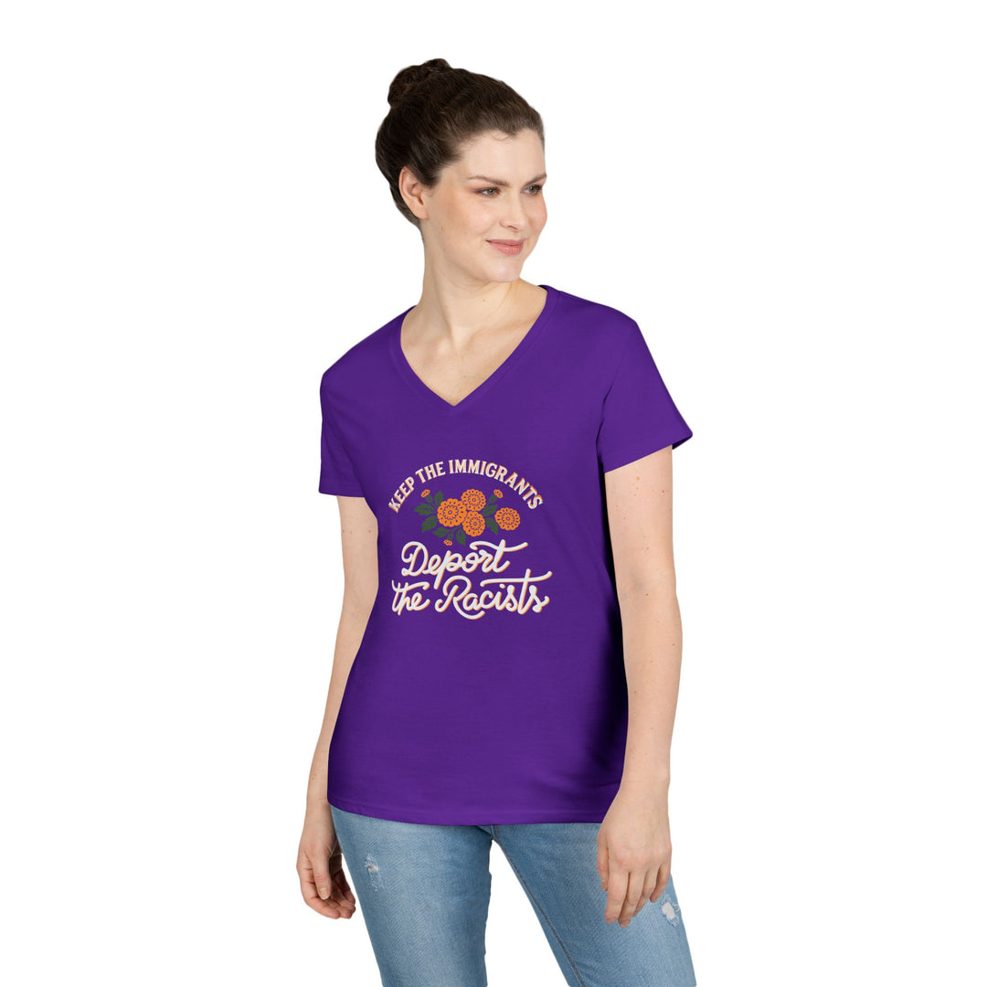 Keep the Immigrants, Deport the Racists Women's V-Neck T-Shirt
