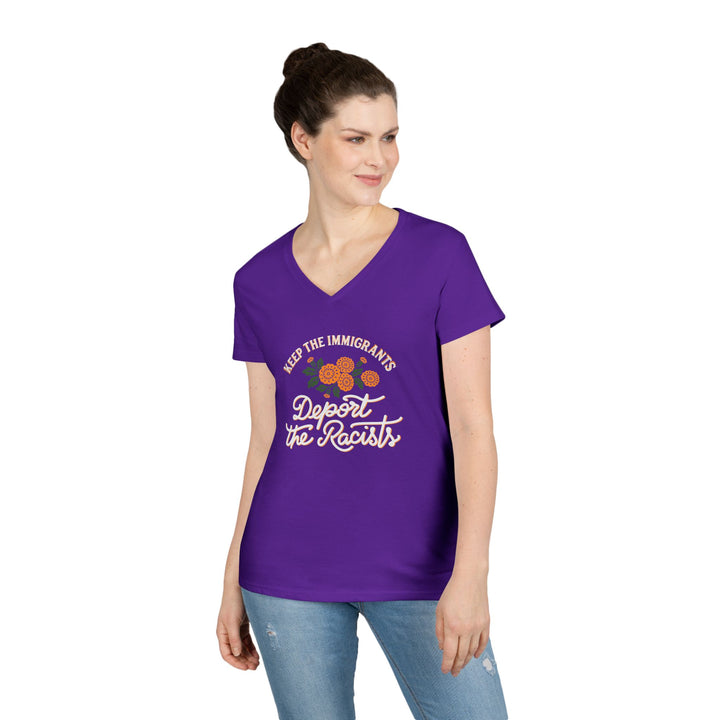 Keep the Immigrants, Deport the Racists Women's V-Neck T-Shirt