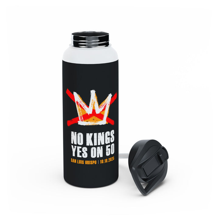 SLO No Kings Yes on 50 Commemorative - Stainless Steel Water Bottle - Standard Lid