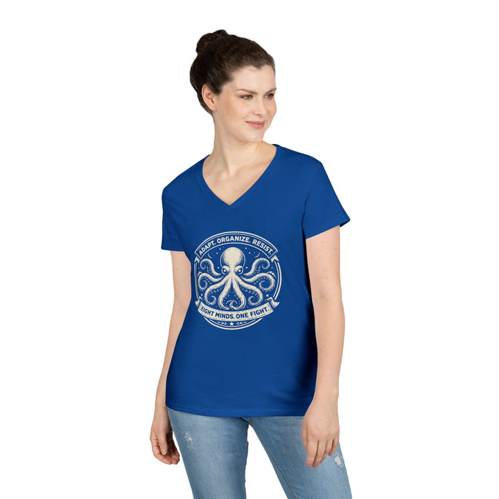 Adapt. Organize. Resist. Octopus – Women’s V-Neck T-Shirt