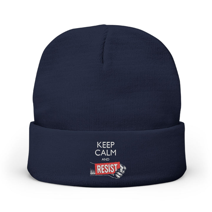 Keep Calm And Resist – Embroidered Knit Beanie