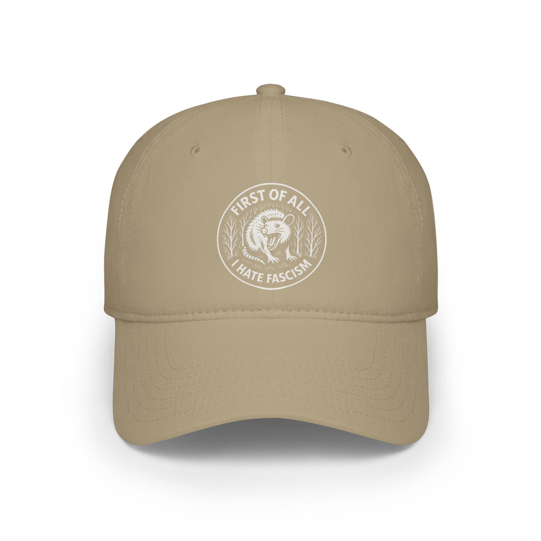 First of All I Hate Fascism Opossum – Cotton Baseball Cap