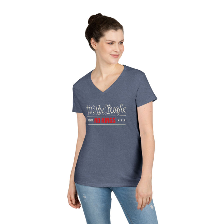 We The People Bow to No Kings – Women's V-Neck T-Shirt