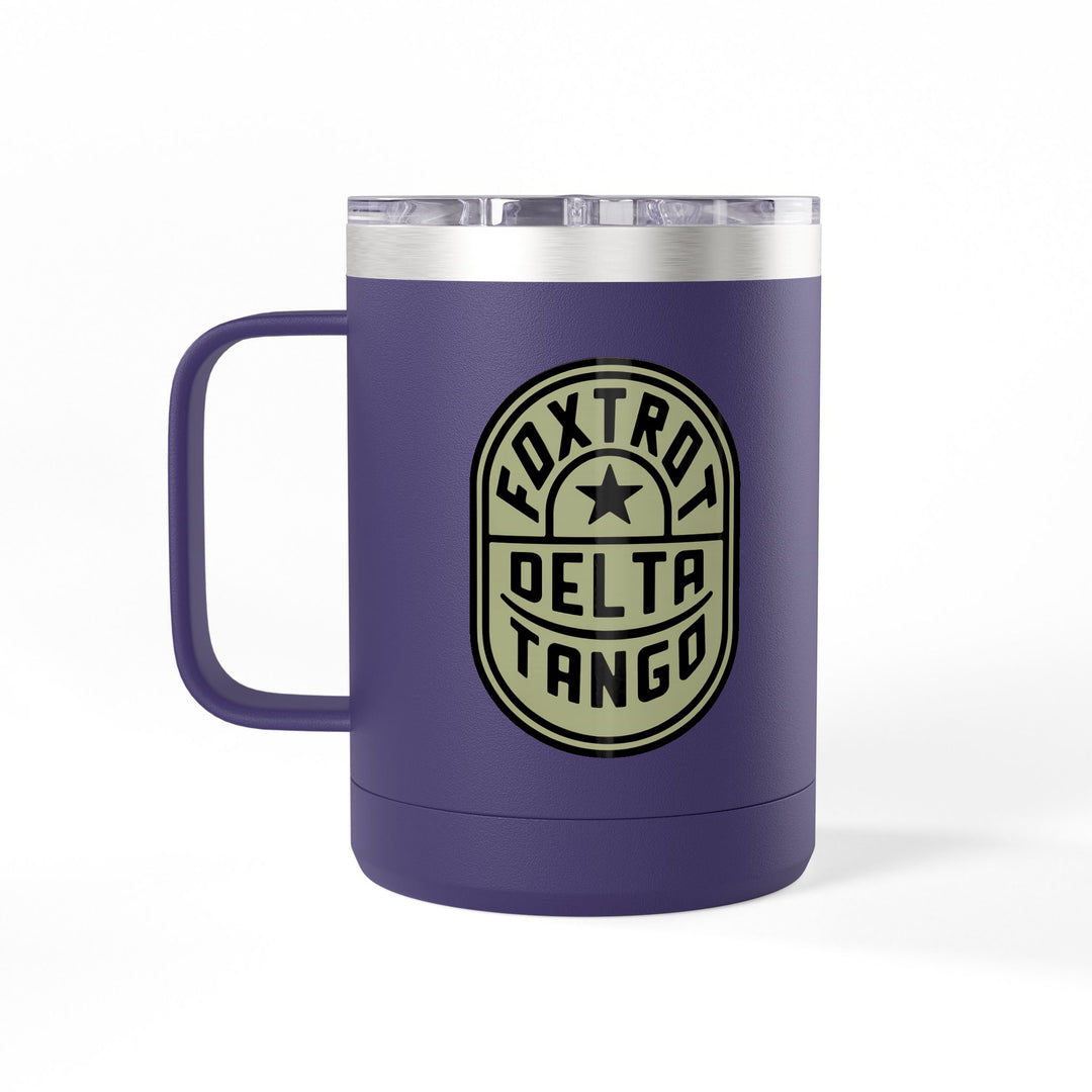 Foxtrot Delta Tango Emblem Graphic – Coffee Mug Tumbler, 15oz