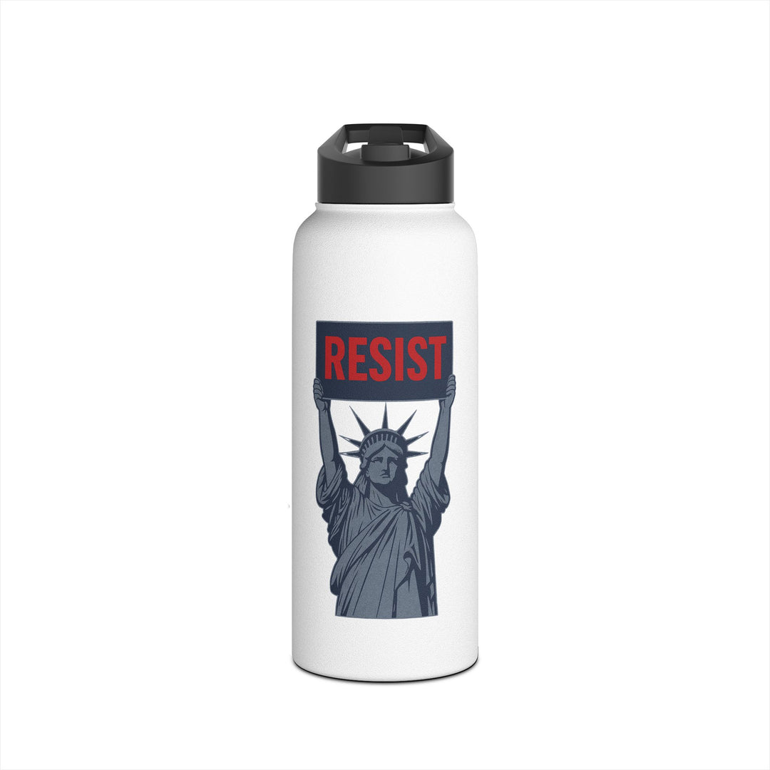 Statue of Liberty with RESIST - Stainless Steel Water Bottle - Standard Lid