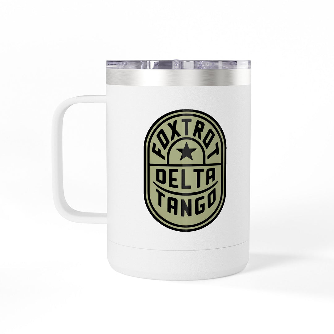 Foxtrot Delta Tango Emblem Graphic – Coffee Mug Tumbler, 15oz