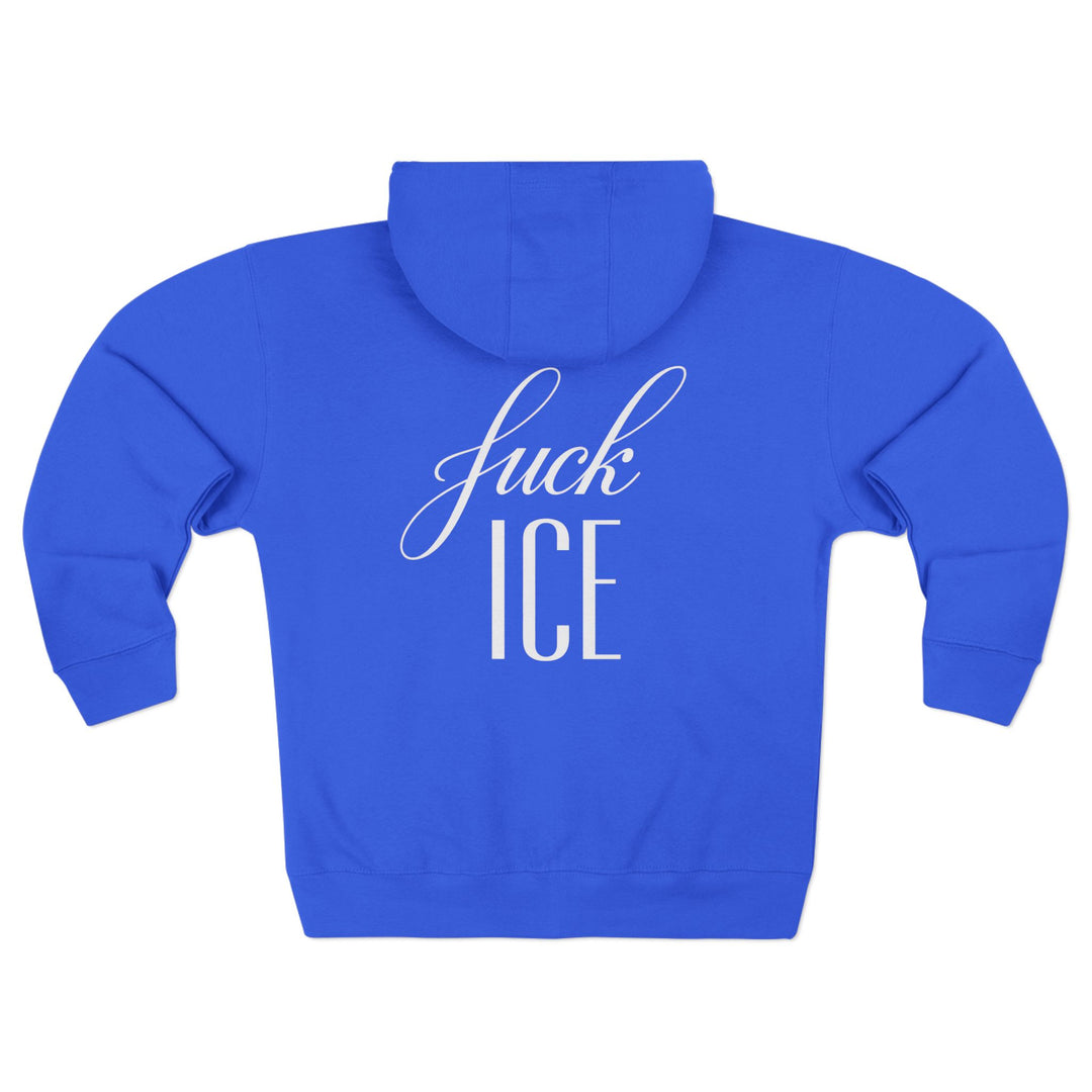 F*ck ICE Cursive Graphic – Unisex Zip Hoodie
