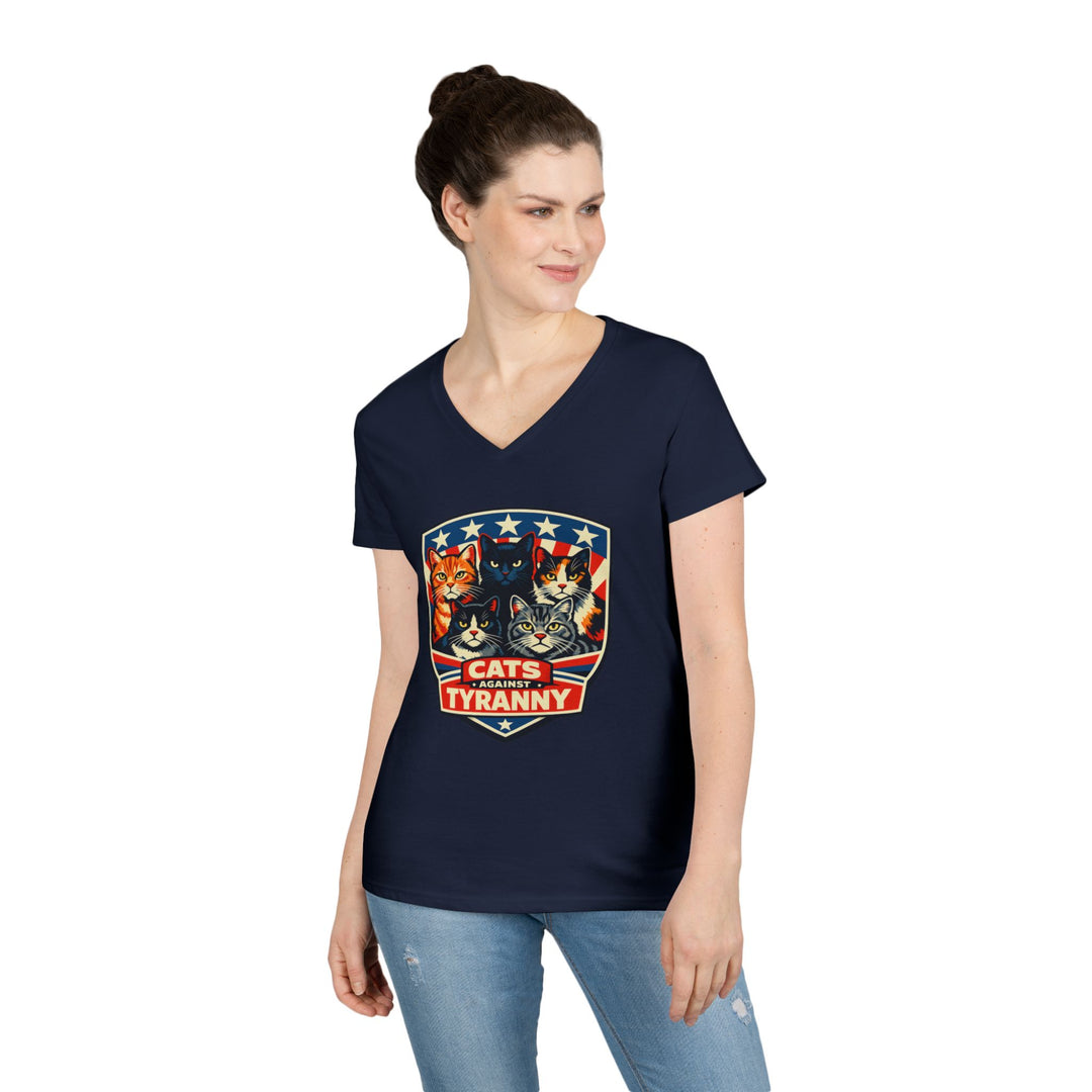 Cats Against Tyranny - Women’s V-Neck T-Shirt