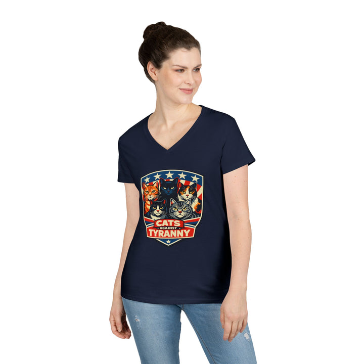 Cats Against Tyranny - Women’s V-Neck T-Shirt