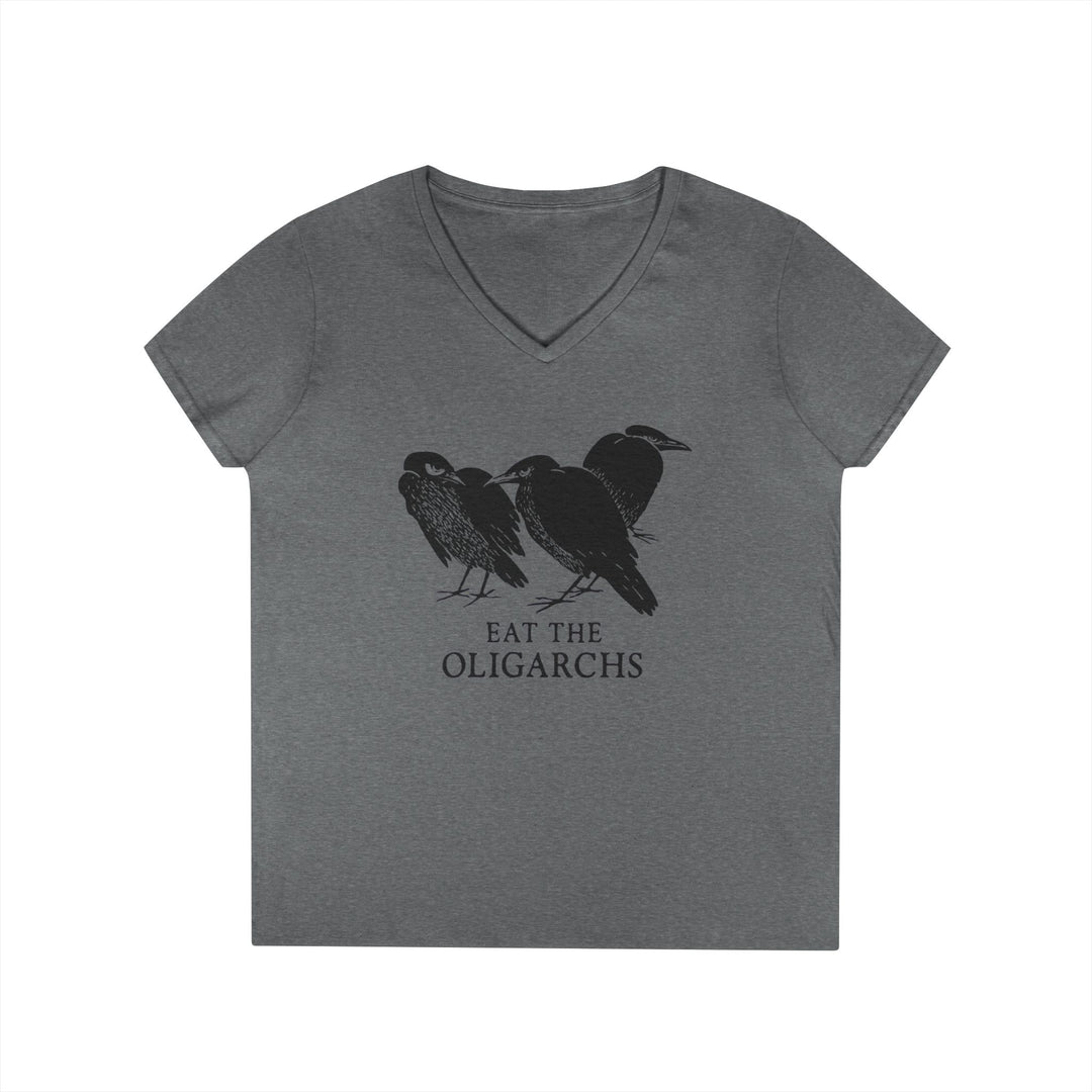 Eat the Oligarchs Crow – Women's V-Neck T-Shirt