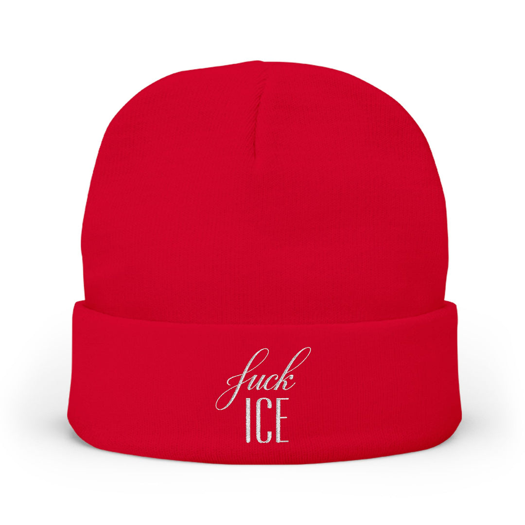 F*ck ICE Cursive Graphic – Embroidered Knit Beanie