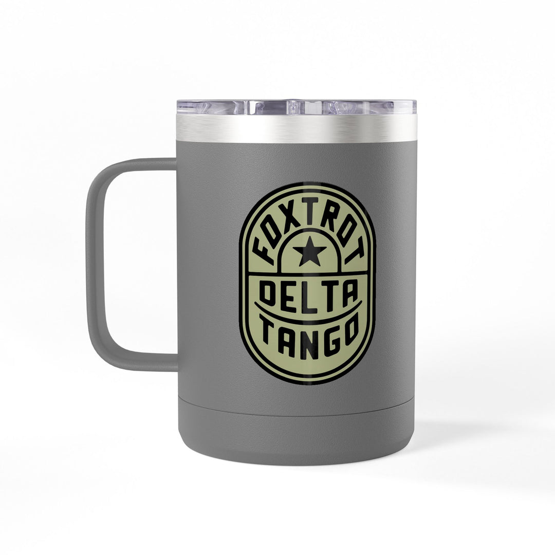 Foxtrot Delta Tango Emblem Graphic – Coffee Mug Tumbler, 15oz