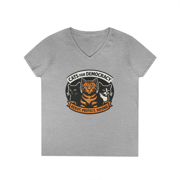 Cats for Democracy – Women's V-Neck T-Shirt