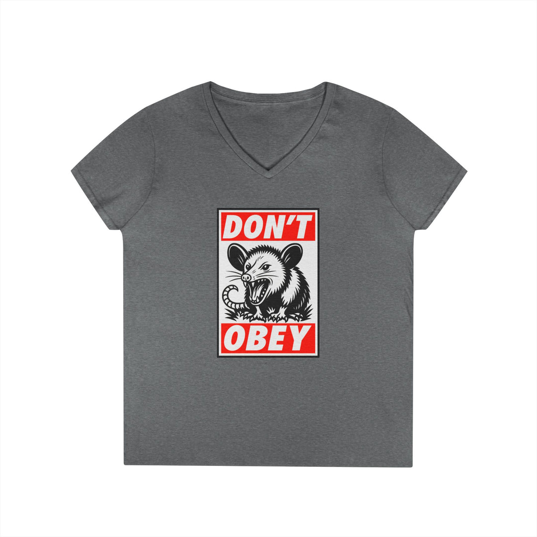 Don't Obey Opossum – Women's V-Neck T-Shirt