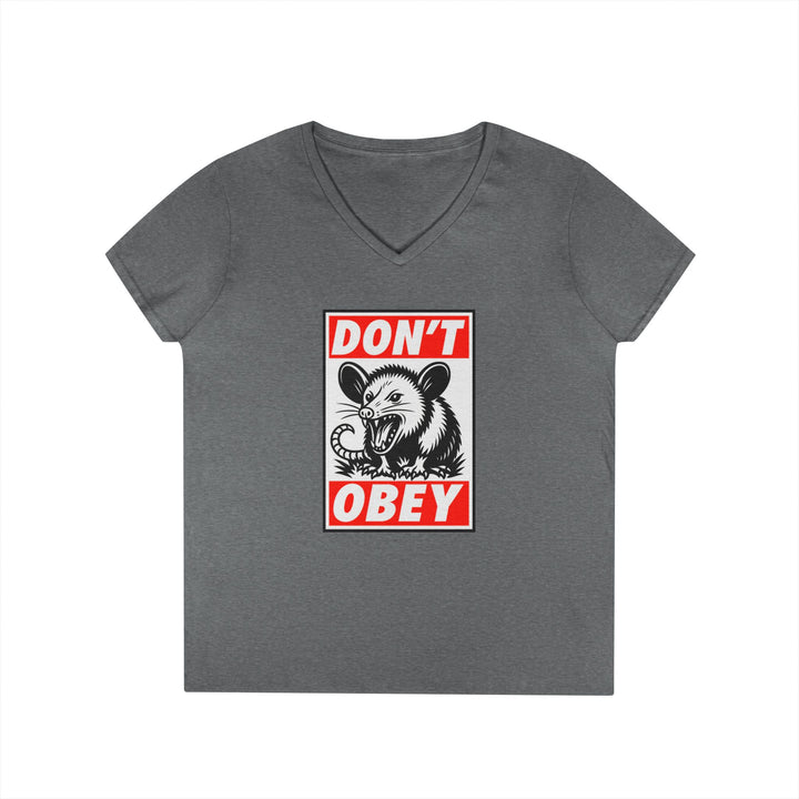 Don't Obey Opossum – Women's V-Neck T-Shirt