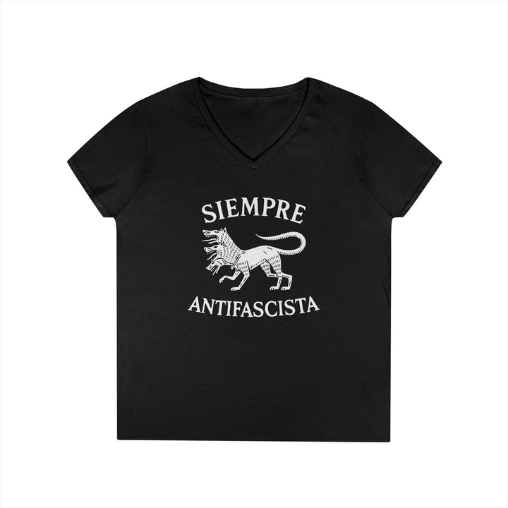 Siempre Antifascista Graphic – Women's V-Neck T-Shirt