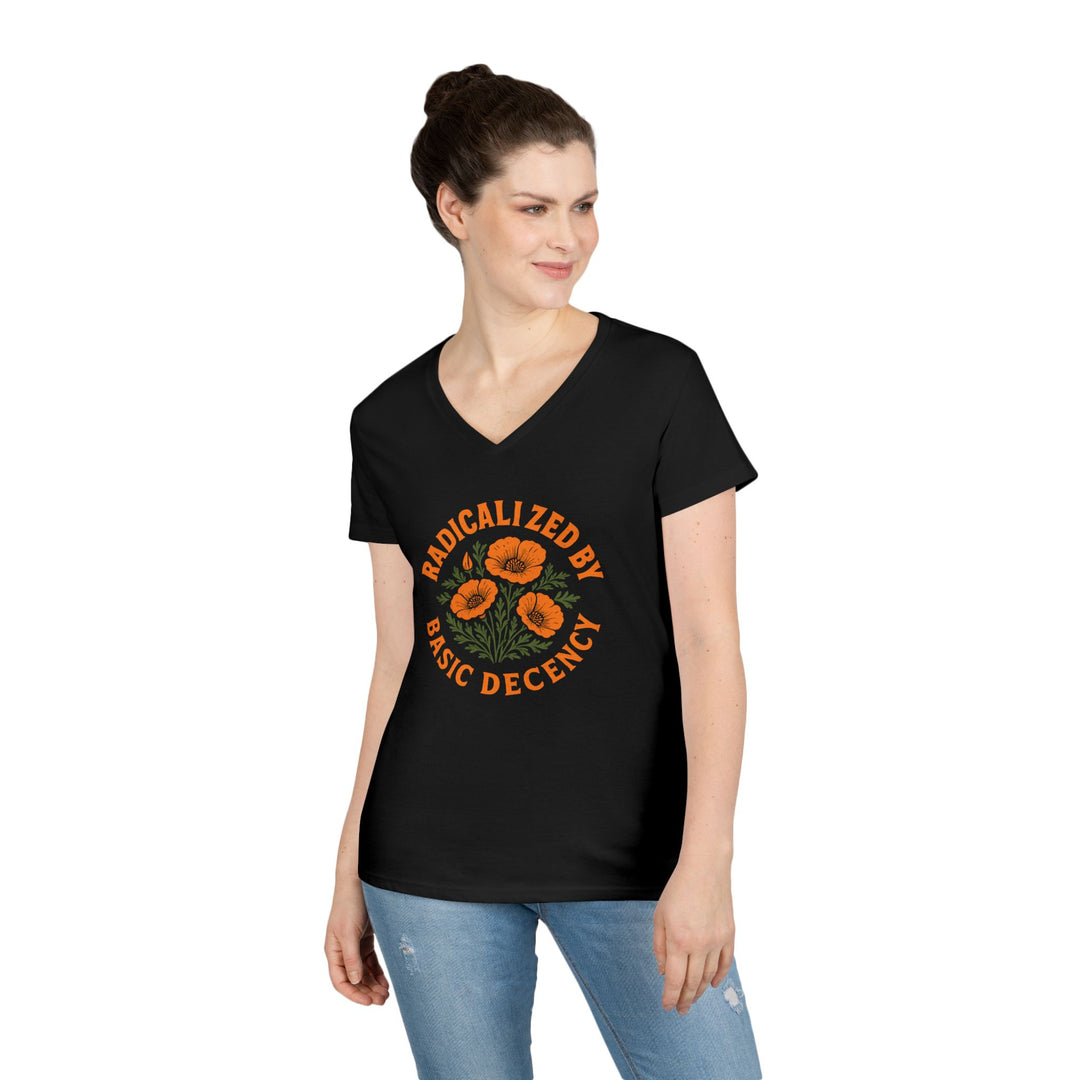 Radicalized By Basic Decency – Women's V-Neck T-Shirt