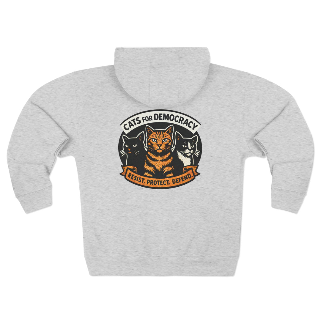 Cats for Democracy – Unisex Zip Hoodie