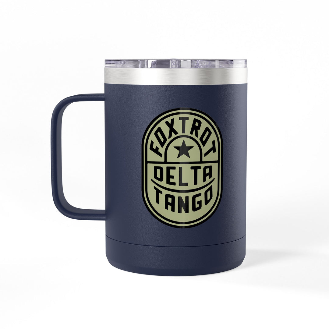 Foxtrot Delta Tango Emblem Graphic – Coffee Mug Tumbler, 15oz