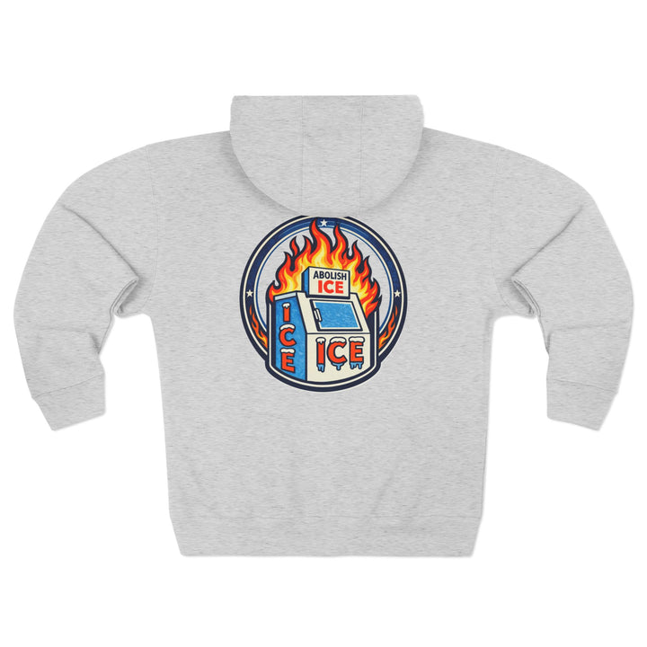 ABOLISH ICE On Fire - Unisex Zip Hoodie