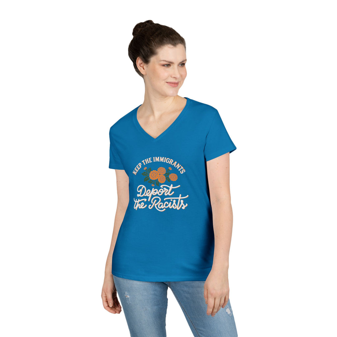 Keep the Immigrants, Deport the Racists Women's V-Neck T-Shirt