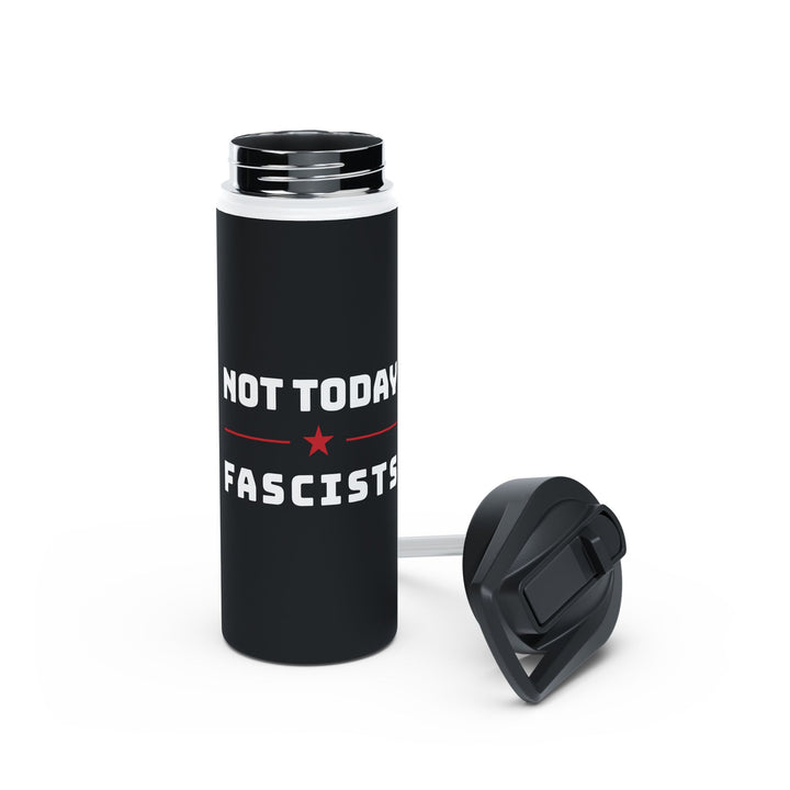 Not Today Fascists with Red Star Graphic - Stainless Steel Water Bottle - Standard Lid