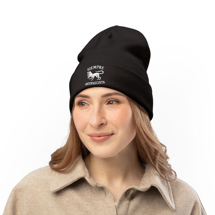 Siempre Antifascista Cerberus Dog – Embroidered Knit Beanie