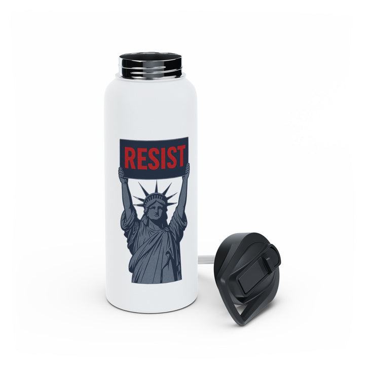 Statue of Liberty with RESIST - Stainless Steel Water Bottle - Standard Lid