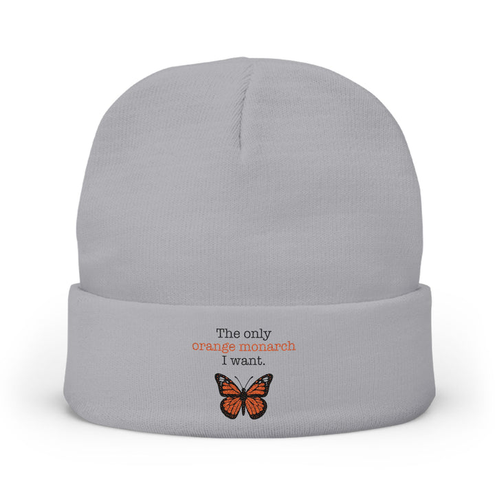 The Only Orange Monarch I Want – Embroidered Knit Beanie