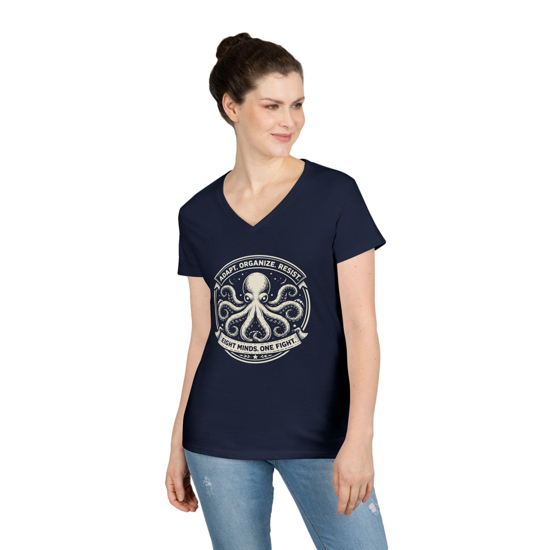 Adapt. Organize. Resist. Octopus – Women’s V-Neck T-Shirt