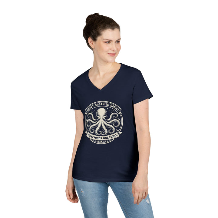 Adapt. Organize. Resist. Octopus – Women’s V-Neck T-Shirt