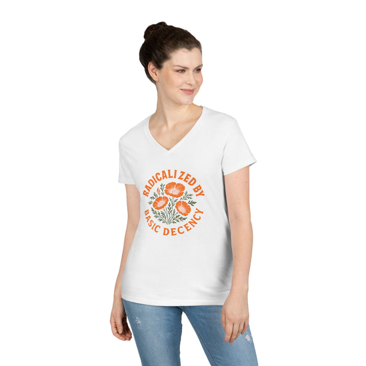 Radicalized By Basic Decency – Women's V-Neck T-Shirt