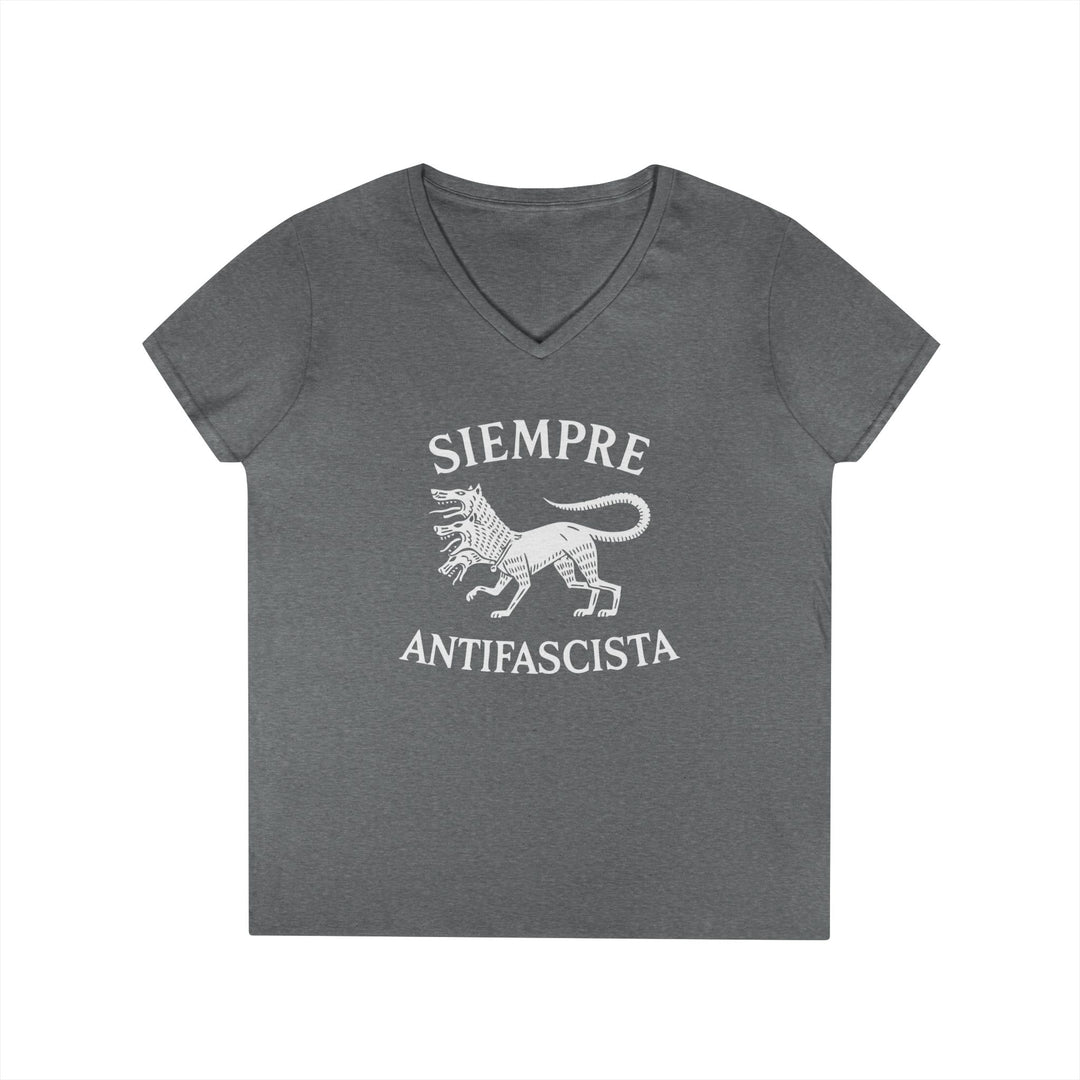 Siempre Antifascista Graphic – Women's V-Neck T-Shirt