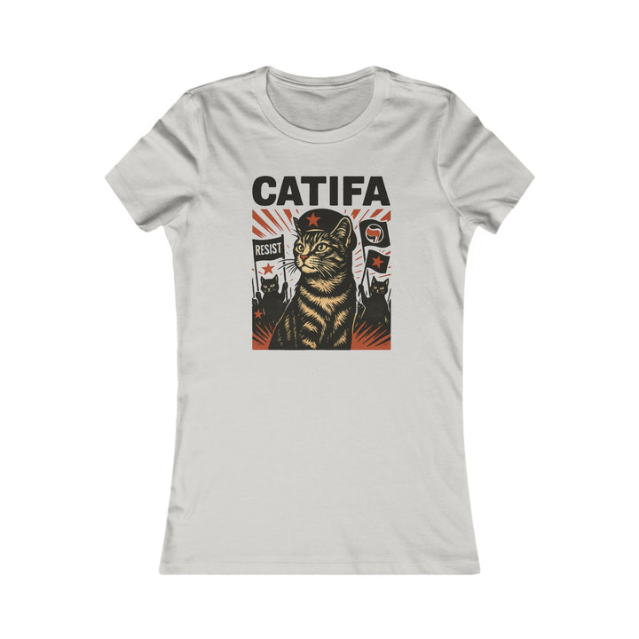 Catifa - Anti-Fascist Cat – Women's Fitted T-Shirt