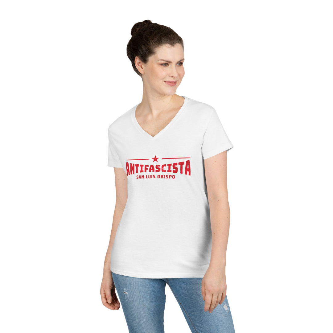Antifascisita San Luis Obispo - Women’s V-Neck T-Shirt