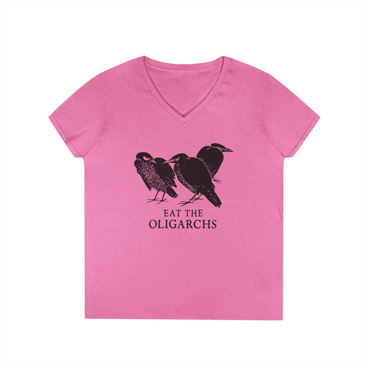 Eat the Oligarchs Crow – Women's V-Neck T-Shirt