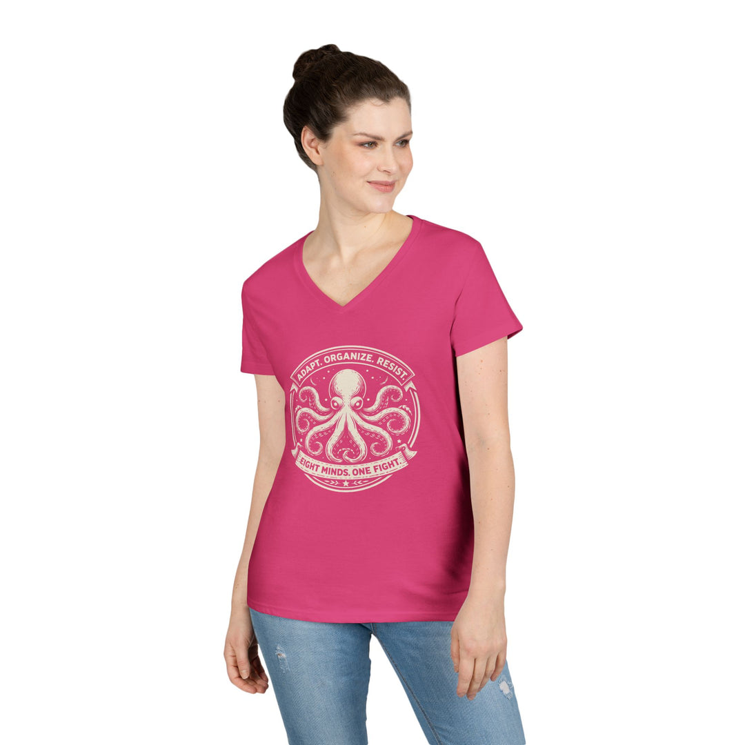 Adapt. Organize. Resist. Octopus – Women’s V-Neck T-Shirt