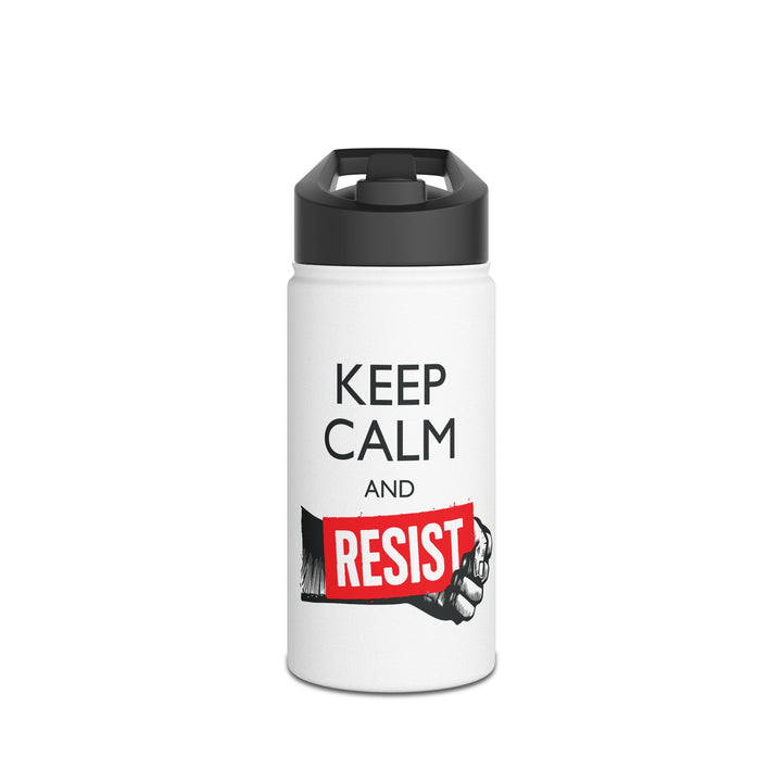 Keep Calm and Resist Graphic - Stainless Steel Water Bottle - Standard Lid