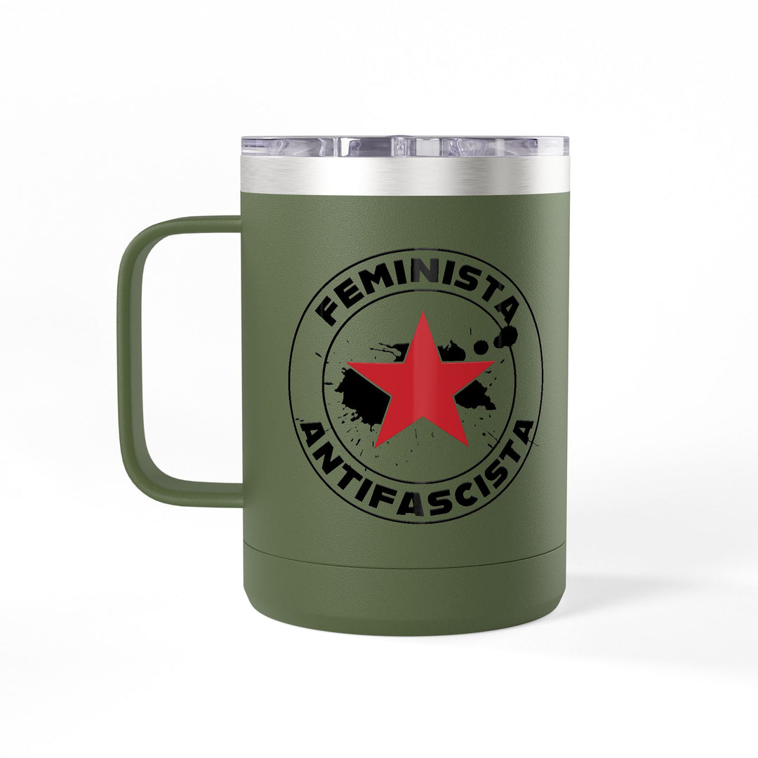 Feminista Anti-Fascista Graphic – Coffee Mug Tumbler, 15oz