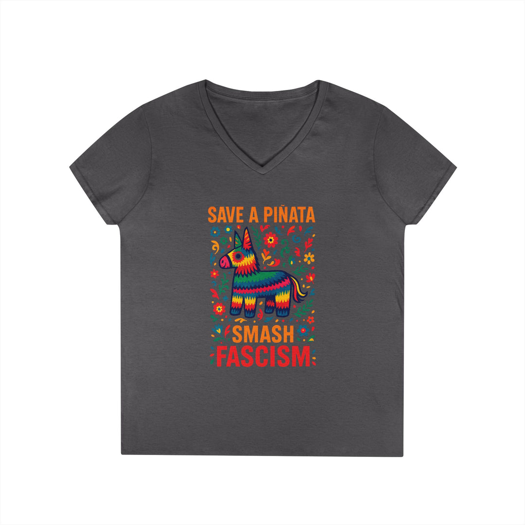 Save a Piñata Smash Fascism – Women's V-Neck T-Shirt