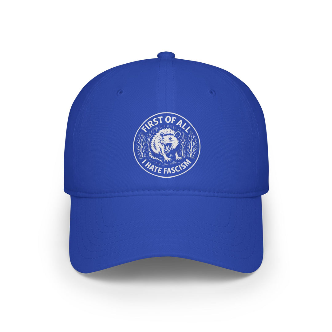 First of All I Hate Fascism Opossum – Cotton Baseball Cap
