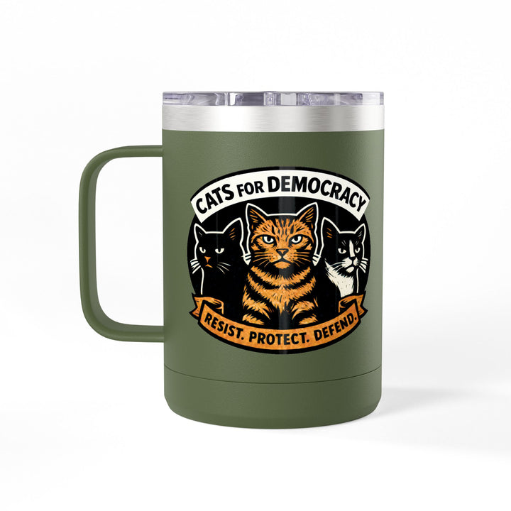 Cats for Democracy – Stainless Steel Travel Mug 15oz
