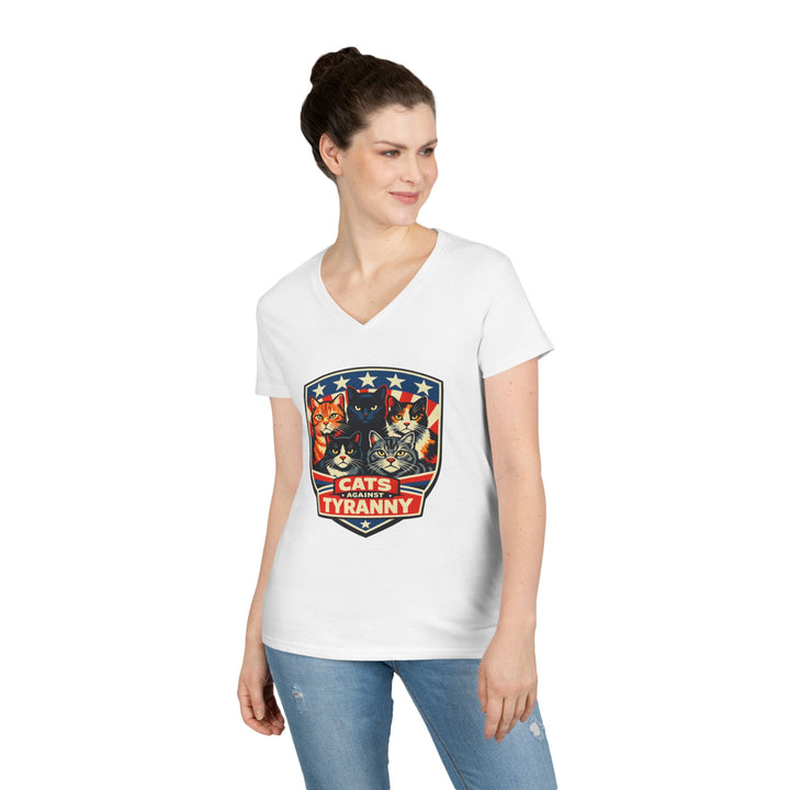 Cats Against Tyranny - Women’s V-Neck T-Shirt