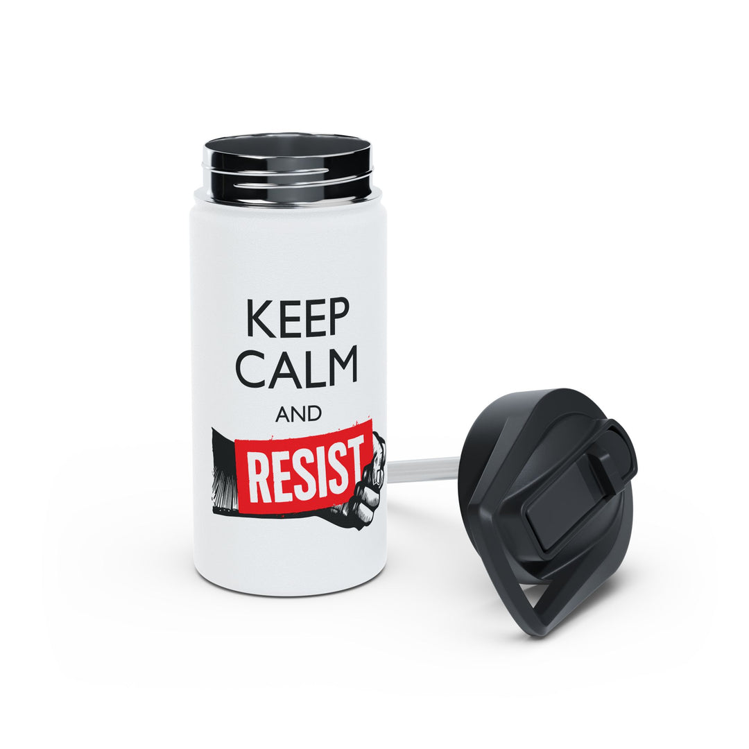 Keep Calm and Resist Graphic - Stainless Steel Water Bottle - Standard Lid