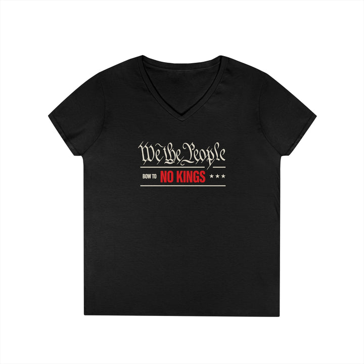 We The People Bow to No Kings – Women's V-Neck T-Shirt